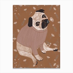 Pug With Ocher Tones Canvas Print
