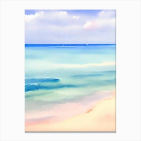 Palombaggia Beach 2, Corsica, France Watercolour Canvas Print