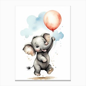 Adorable Chibi Baby Elephant (9) Canvas Print