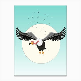 Cartoon Vulture Flying Stampe su tela