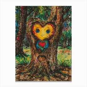 Heart In A Tree 1 Canvas Print