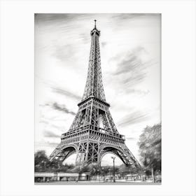 Eiffel Tower Paris Pencil Drawing Sketch 2 Canvas Print