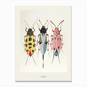 Colourful Insect Illustration Aphid 5 Poster Canvas Print