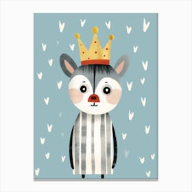 Little Lemur 4 Wearing A Crown Canvas Print
