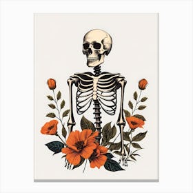 Floral Skeleton Botanical Anatomy (15) Canvas Print