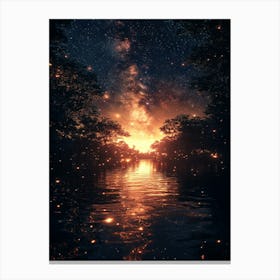 Starry Night In The Forest 2 Canvas Print