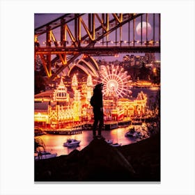 Sydney Harbor Bridge At Night Canvas Print