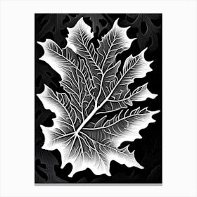 Oak Leaf Linocut 2 Canvas Print