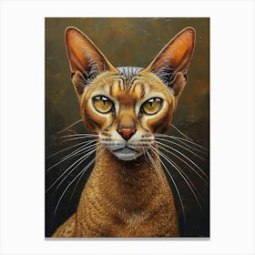 Abyssinian Cat Relief Illustration 3 Canvas Print