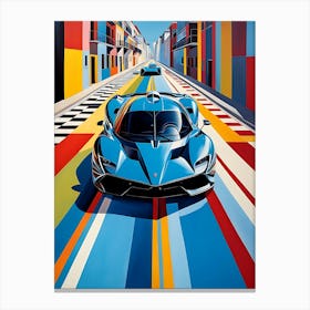 London Street Race Car On A Track Canvas Print