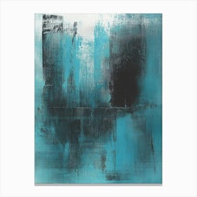 Teal And Black Abstract Canvas Print