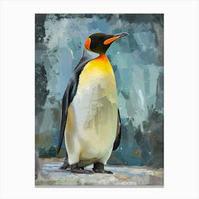 King Penguin Saunders Island Colour Block Painting 3 Canvas Print
