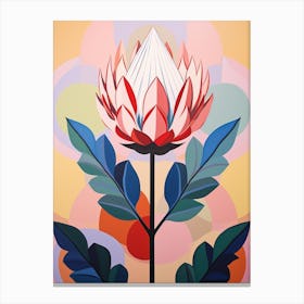Protea 1 Hilma Af Klint Inspired Pastel Flower Painting Canvas Print