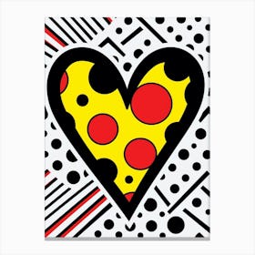 Polka Dot Pop Art Heart Lines 3 Canvas Print