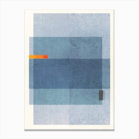 Blue Abstract Blocky Art Canvas Print