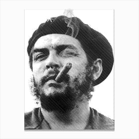 Che Guevara in Line Illustration Canvas Print