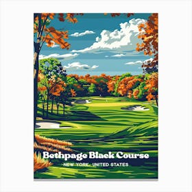 Bethpage Black Course New York Long Island Art Illustration Canvas Print