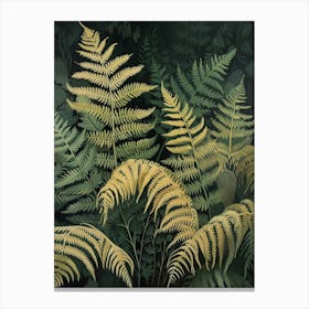 Hares Foot Fern Painting 4 Canvas Print