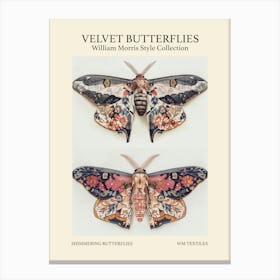 Velvet Butterflies Collection Shimmering Butterflies William Morris Style 4 Canvas Print