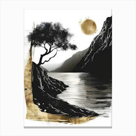 Tree By The Lake Canvas Print Canvas Print