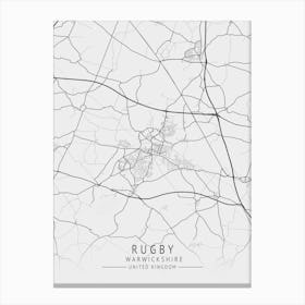 Rugby Map Of London Canvas Print