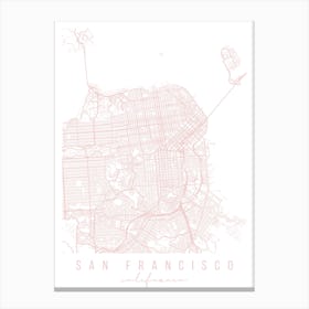 San Francisco California Light Pink Minimal Street Map Canvas Print