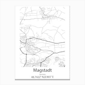 Magstadt,Germany Minimalist Map Canvas Print