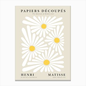 Matisse Inspired Botanical Daisies Canvas Print