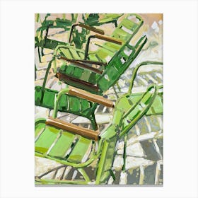 Green Chairs Canvas Print
