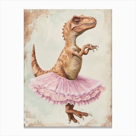 Dinosaur Lizard In A Tutu 4 Canvas Print