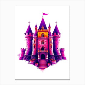 Pink Castle Illustration Canvas Print