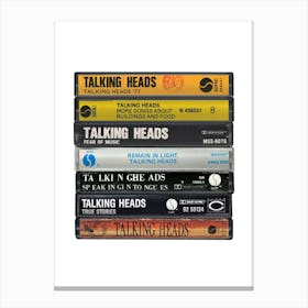 Talking Heads - Music Poster - Albums on Cassette Print Canvas Print