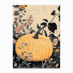 Pumpkin In The Garden Canvas Print