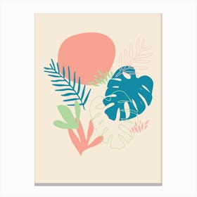 Tropical Leaves Monstera Canvas Print