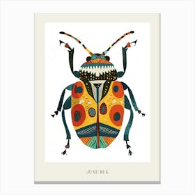 Colourful Insect Illustration June Bug 6 Poster Canvas Print