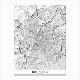 Brussels White Black Canvas Print