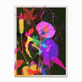 Morning Glory 3 Neon Flower Collage Canvas Print