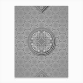 Geometric Glyph Sigil with Hex Array Pattern in Gray n.0038 Canvas Print