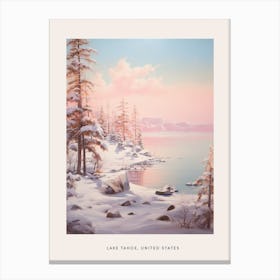 Dreamy Winter Painting Poster Lake Tahoe Usa 3 Canvas Print