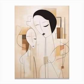 Mother And Daughter Abstract Canvas Print