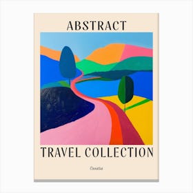 Abstract Travel Collection Poster Croatia 3 Canvas Print