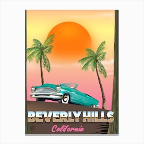 Beverly Hills California Dusk Travel poster Canvas Print