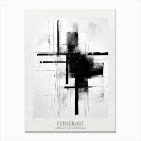 Contrast Abstract Black And White 5 Poster Canvas Print