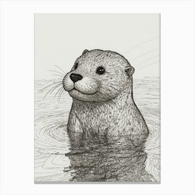 Otter In The Water 1 Canvas Print