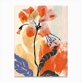 Colourful Flower Illustration Geranium 1 Canvas Print