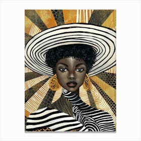 African Woman In A Hat 1 Canvas Print