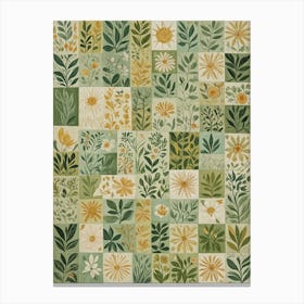 Green Garden Patchwork Canvas Print