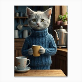 Cat In A Sweater 1 Canvas Print