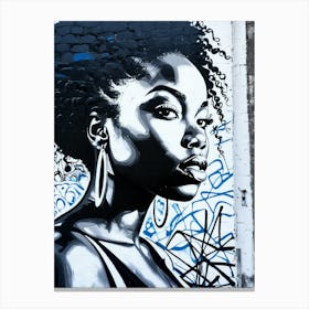 Graffiti Mural Of Beautiful Black Woman 132 Canvas Print