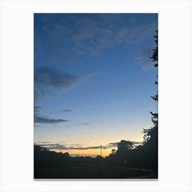 Sunset Over A Park Canvas Print